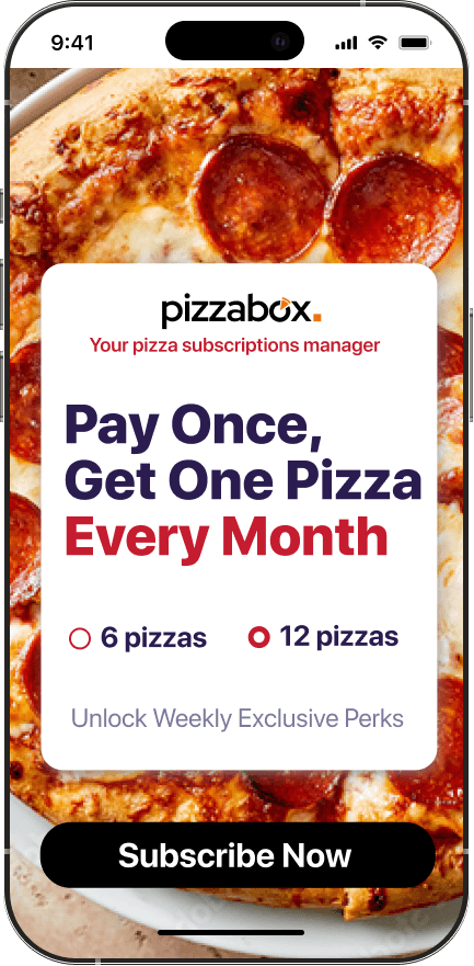 Monthly subscription mockup