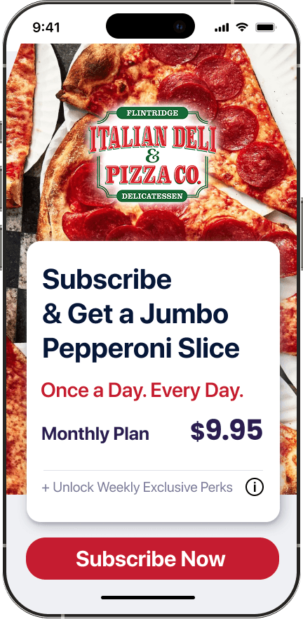 Daily slice subscription mockup